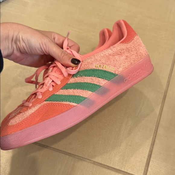adidas Pink and Green Women's Sneakers - Picture 2 of 3